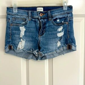 Sneak peek denim shorts
